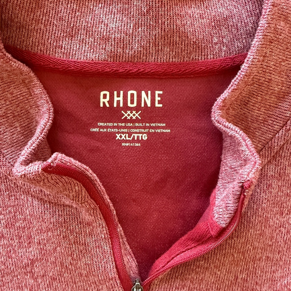 RHONE Men's Zip Up Sweater in Deep Red